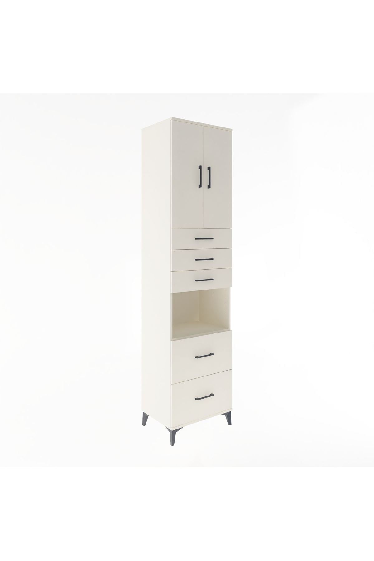 Hyperion Dolap 3 Raflı 5 Çekmeceli 2 Kapaklı 60x44x243 Aytaşı-Aytaşı