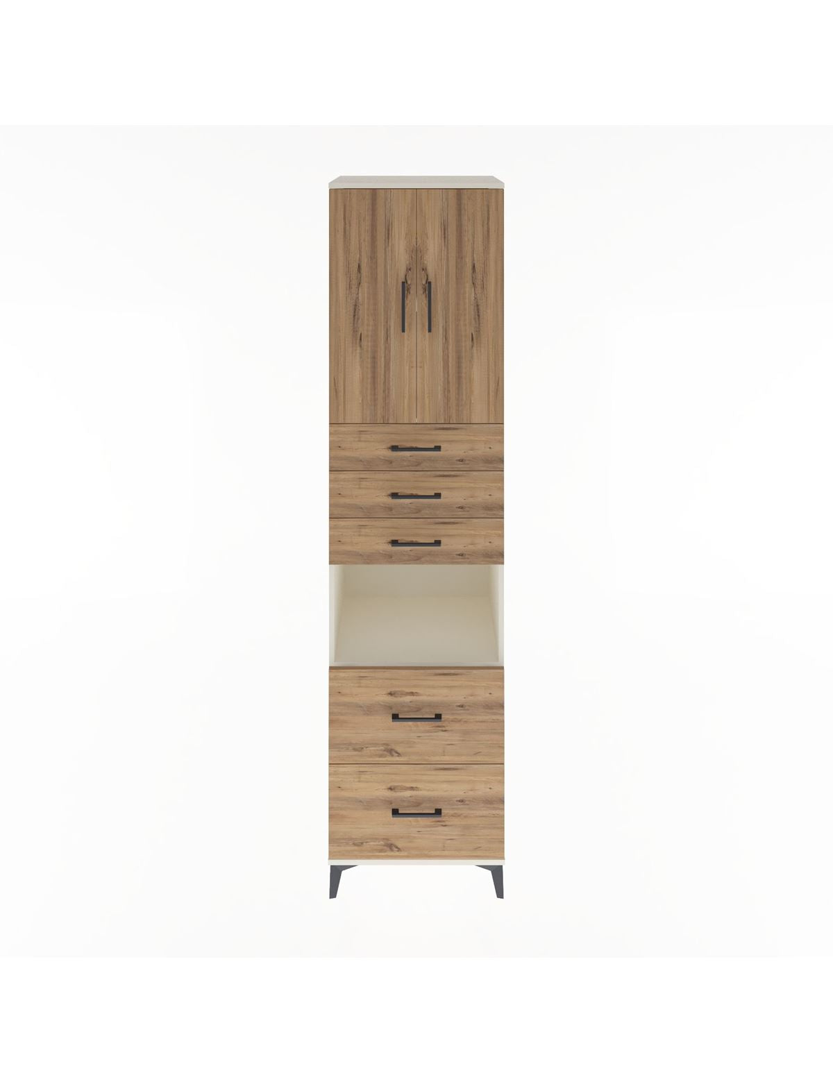 Hyperion Dolap 3 Raflı 5 Çekmeceli 2 Kapaklı 60x44x243 Aytaşı-Çam