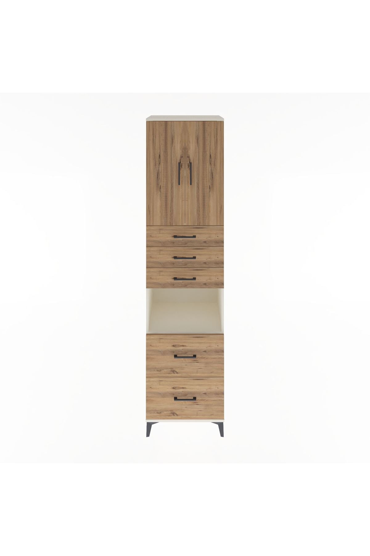 Hyperion Dolap 3 Raflı 5 Çekmeceli 2 Kapaklı 60x44x243 Aytaşı-Çam