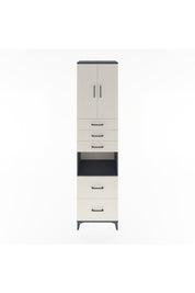 Hyperion Dolap 3 Raflı 5 Çekmeceli 2 Kapaklı 60x44x243 Antrasit-Aytaşı