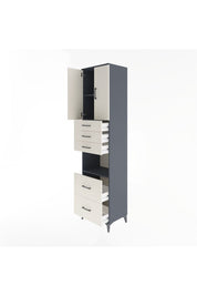 Hyperion Dolap 3 Raflı 5 Çekmeceli 2 Kapaklı 60x44x243 Antrasit-Aytaşı