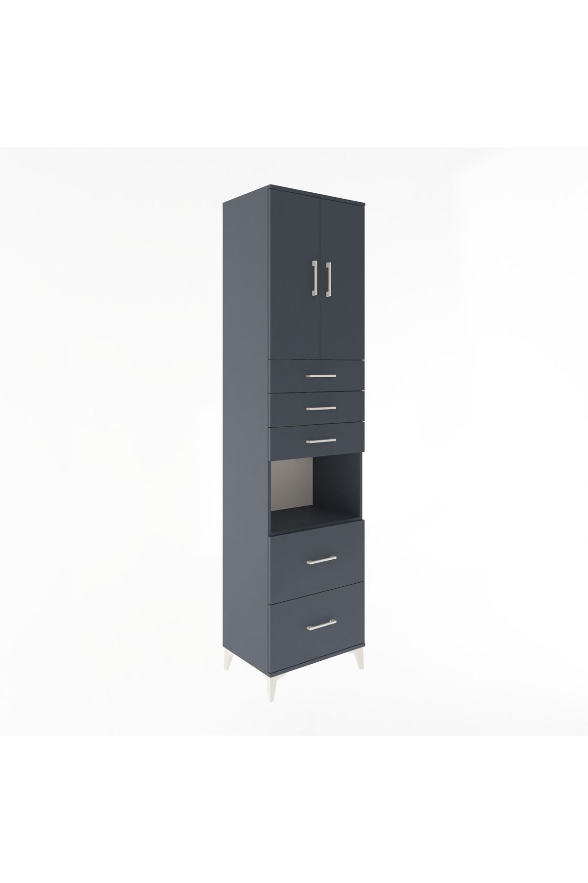 Hyperion Dolap 3 Raflı 5 Çekmeceli 2 Kapaklı 60x44x243 - S65M065V5B