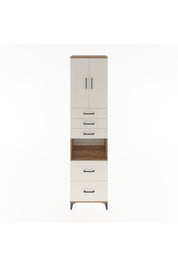 Hyperion Dolap 3 Raflı 5 Çekmeceli 2 Kapaklı 60x44x243 Çam-Aytaşı