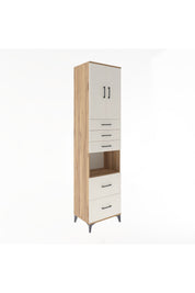 Hyperion Dolap 3 Raflı 5 Çekmeceli 2 Kapaklı 60x44x243 Çam-Aytaşı