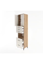 Hyperion Dolap 3 Raflı 5 Çekmeceli 2 Kapaklı 60x44x243 Çam-Aytaşı
