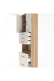 Hyperion Dolap 3 Raflı 5 Çekmeceli 2 Kapaklı 60x44x243 Çam-Aytaşı