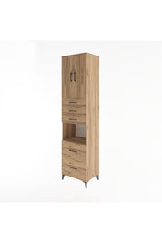 Hyperion Dolap 3 Raflı 5 Çekmeceli 2 Kapaklı 60x44x243 Çam-Çam