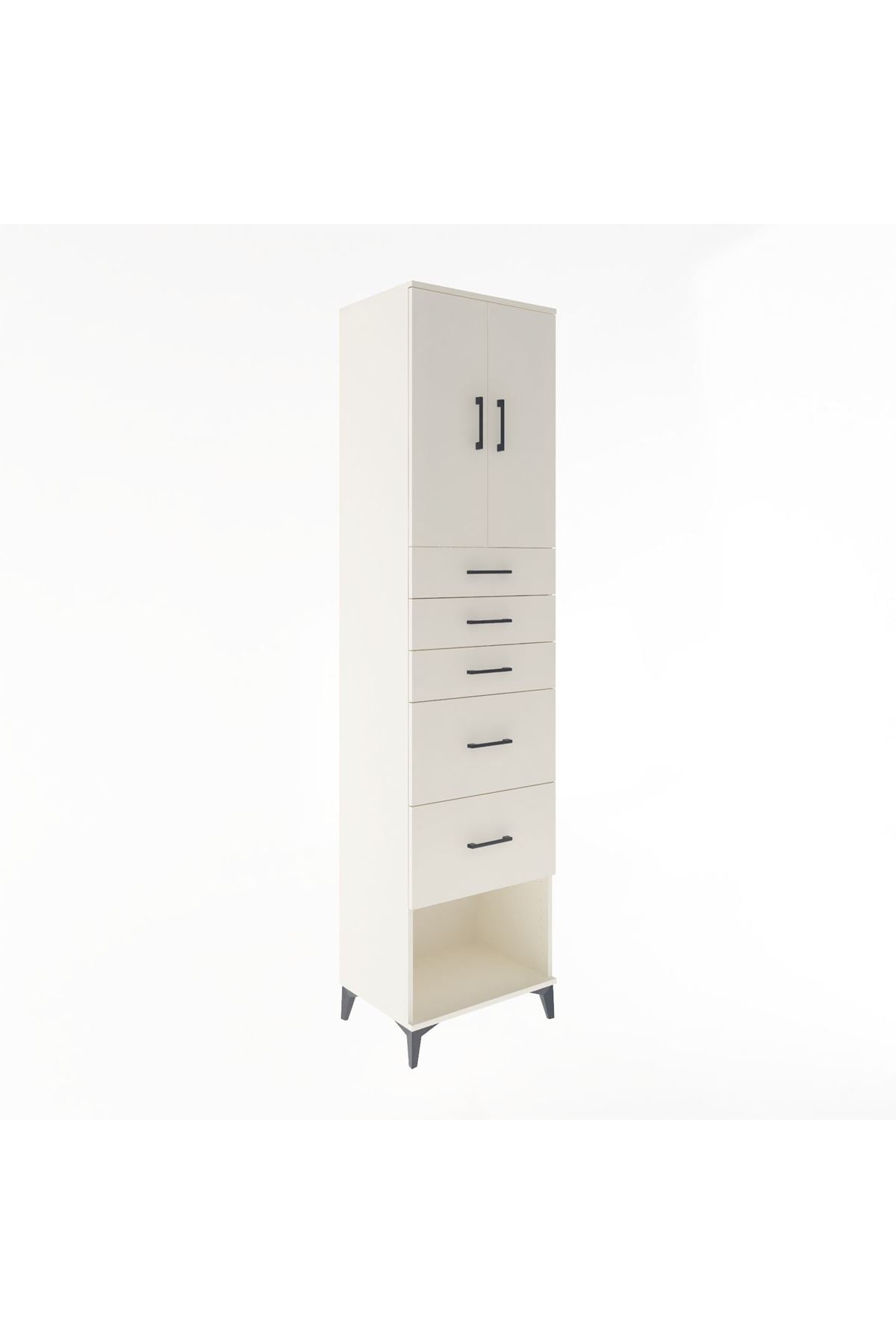 Hyperion Dolap 2 Raflı 5 Çekmeceli 2 Kapaklı 60x44x243 Aytaşı-Aytaşı