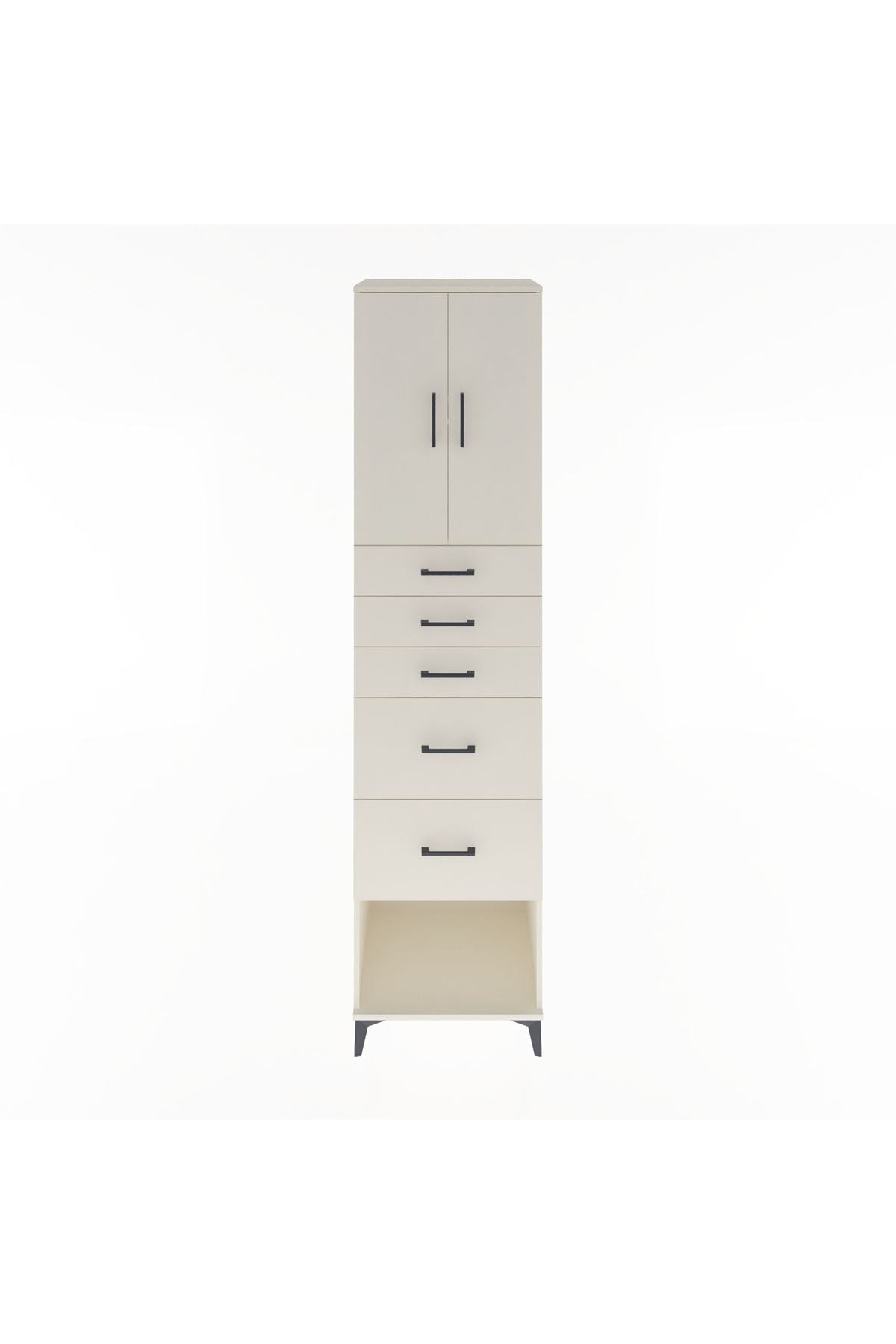 Hyperion Dolap 2 Raflı 5 Çekmeceli 2 Kapaklı 60x44x243 Aytaşı-Aytaşı