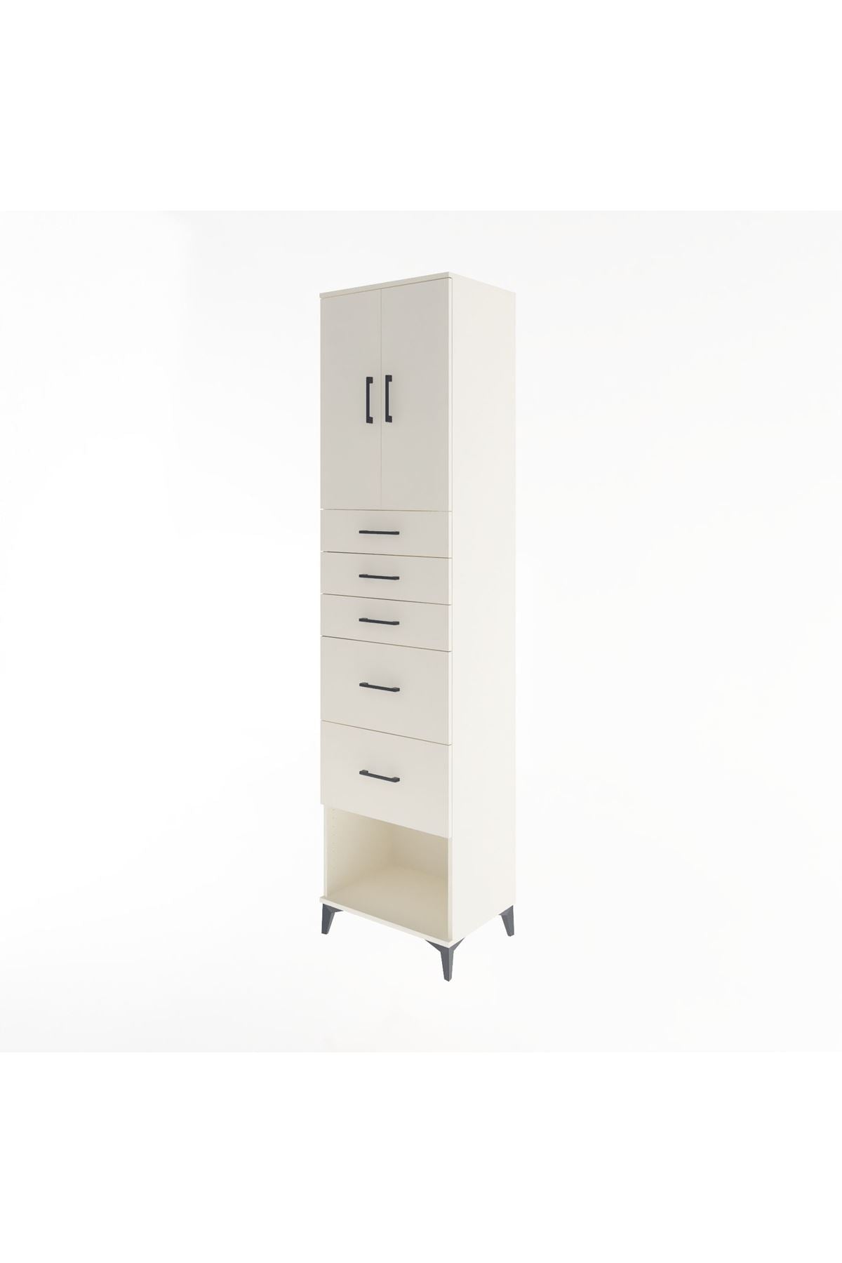 Hyperion Dolap 2 Raflı 5 Çekmeceli 2 Kapaklı 60x44x243 Aytaşı-Aytaşı