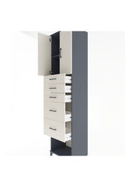 Hyperion Dolap 2 Raflı 5 Çekmeceli 2 Kapaklı 60x44x243 Antrasit-Aytaşı