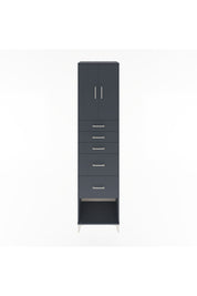 Hyperion Dolap 2 Raflı 5 Çekmeceli 2 Kapaklı 60x44x243 Antrasit-Antrasit