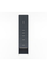 Hyperion Dolap 2 Raflı 5 Çekmeceli 2 Kapaklı 60x44x243