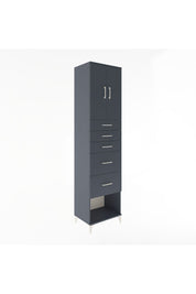 Hyperion Dolap 2 Raflı 5 Çekmeceli 2 Kapaklı 60x44x243 Antrasit-Antrasit