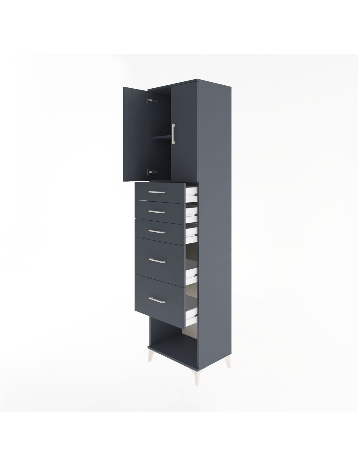 Hyperion Dolap 2 Raflı 5 Çekmeceli 2 Kapaklı 60x44x243 - S65M066V5B