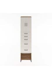 Hyperion Dolap 2 Raflı 5 Çekmeceli 2 Kapaklı 60x44x243 Çam-Aytaşı