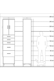 Hyperion Dolap 2 Raflı 5 Çekmeceli 2 Kapaklı 60x44x243 - S65M066V9B