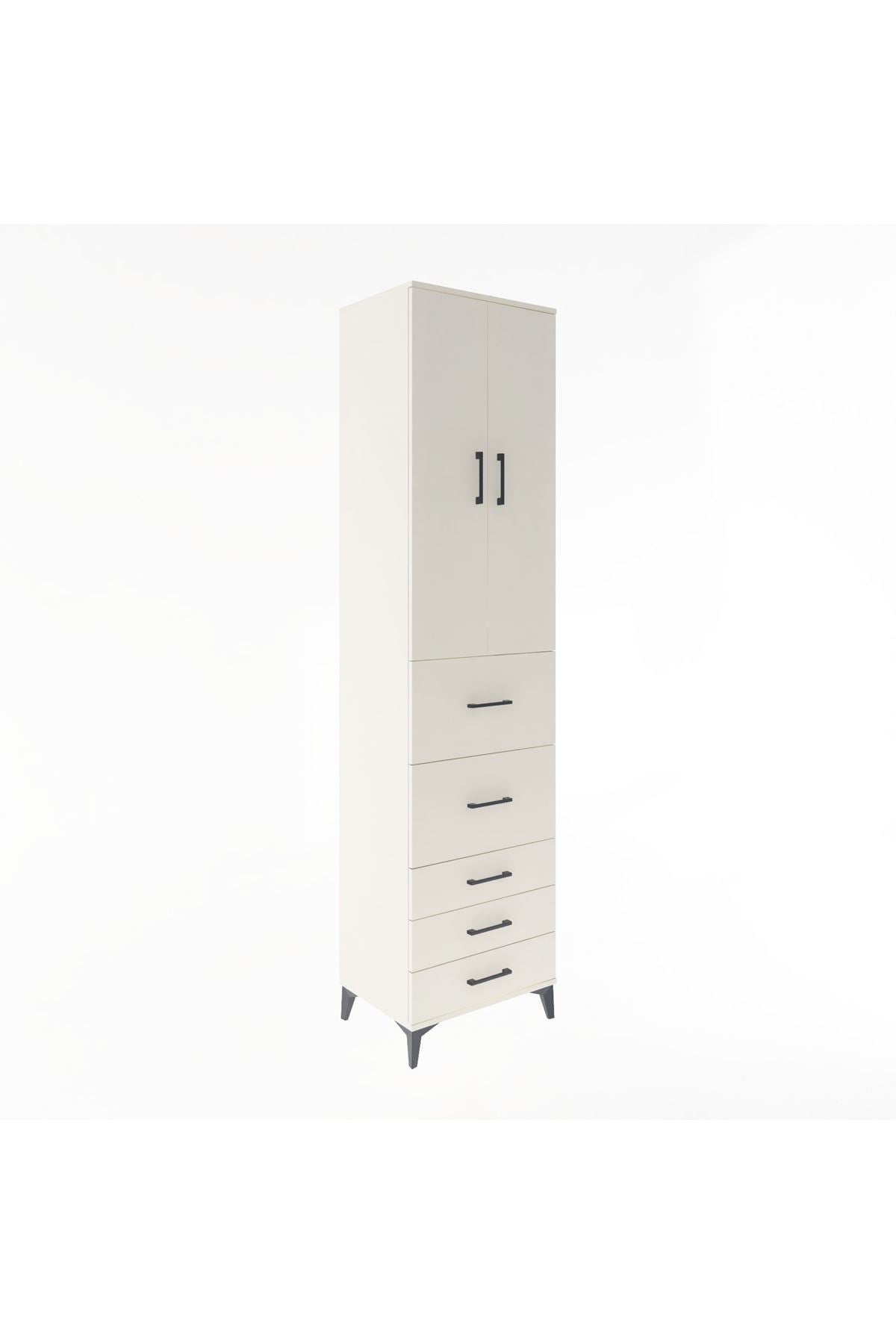 Hyperion Dolap 3 Raflı 5 Çekmeceli 2 Kapaklı 60x44x243 Aytaşı-Aytaşı