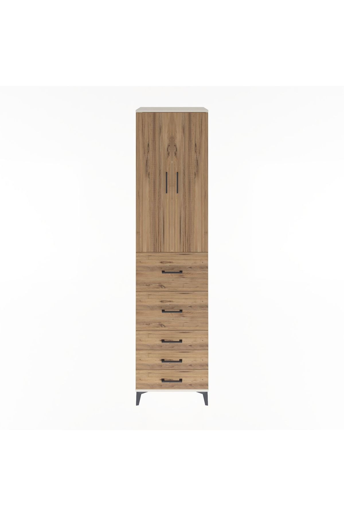 Hyperion Dolap 3 Raflı 5 Çekmeceli 2 Kapaklı 60x44x243 - S65M067V3B