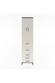 Hyperion Dolap 3 Raflı 5 Çekmeceli 2 Kapaklı 60x44x243 Antrasit-Aytaşı