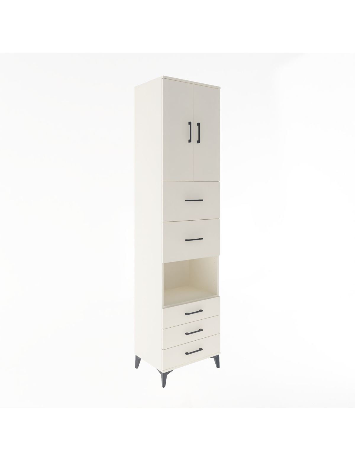 Hyperion Dolap 3 Raflı 5 Çekmeceli 2 Kapaklı 60x44x243 Aytaşı-Aytaşı