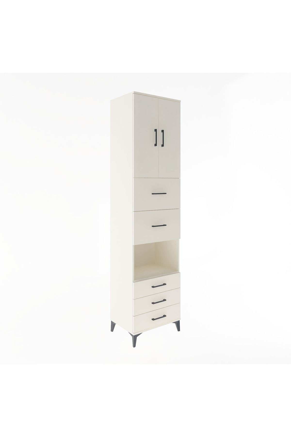 Hyperion Dolap 3 Raflı 5 Çekmeceli 2 Kapaklı 60x44x243 Aytaşı-Aytaşı