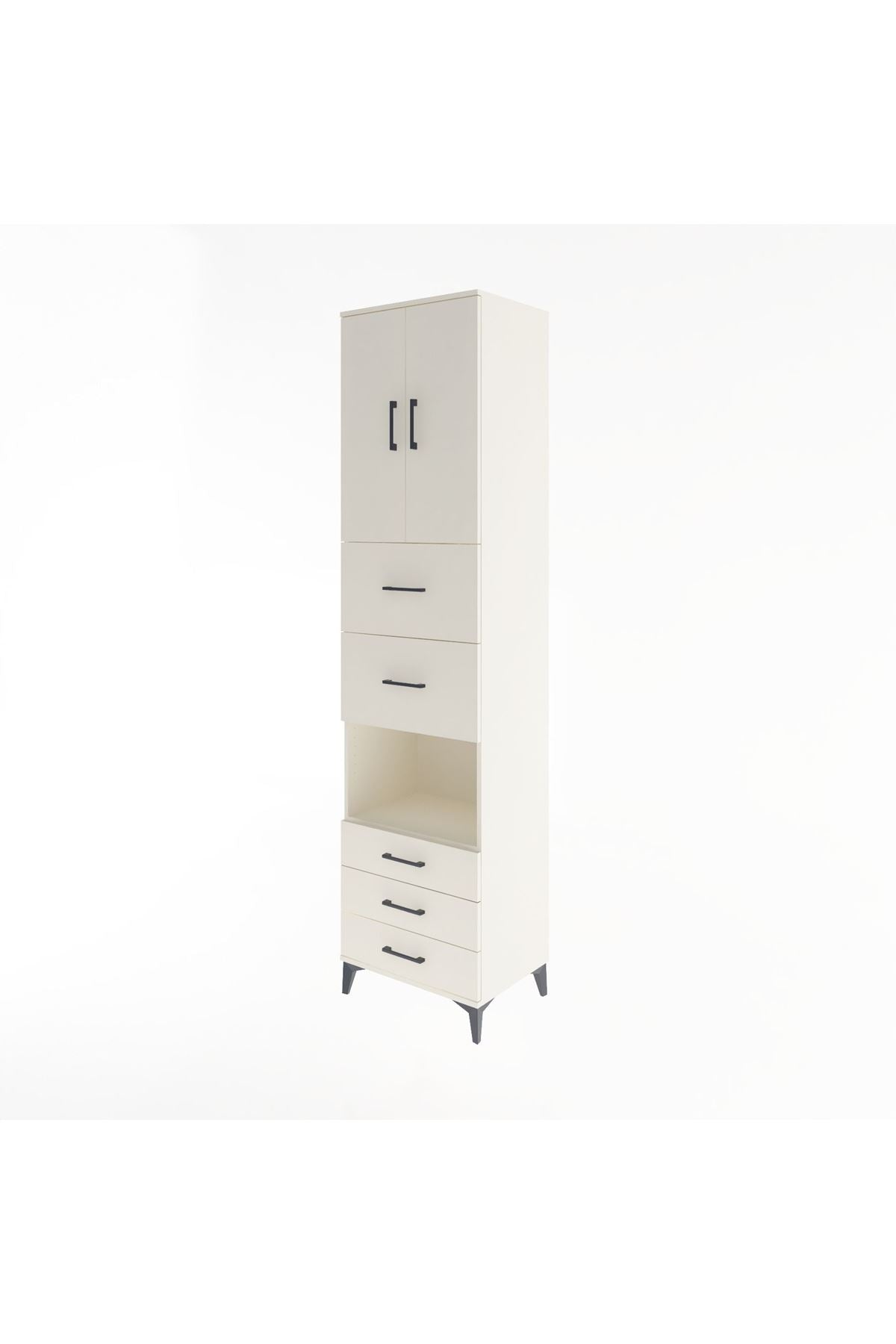 Hyperion Dolap 3 Raflı 5 Çekmeceli 2 Kapaklı 60x44x243 Aytaşı-Aytaşı