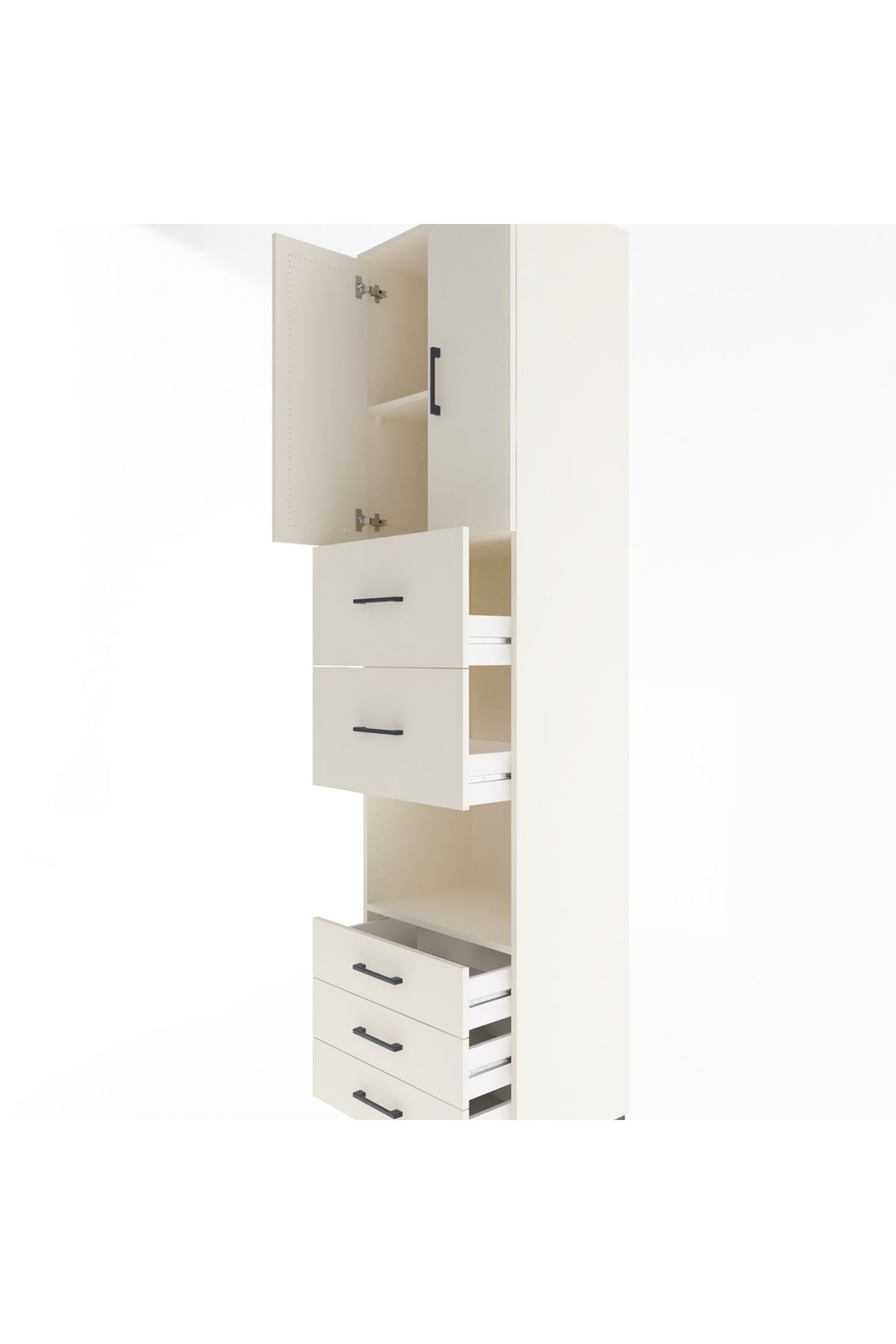 Hyperion Dolap 3 Raflı 5 Çekmeceli 2 Kapaklı 60x44x243 Aytaşı-Aytaşı