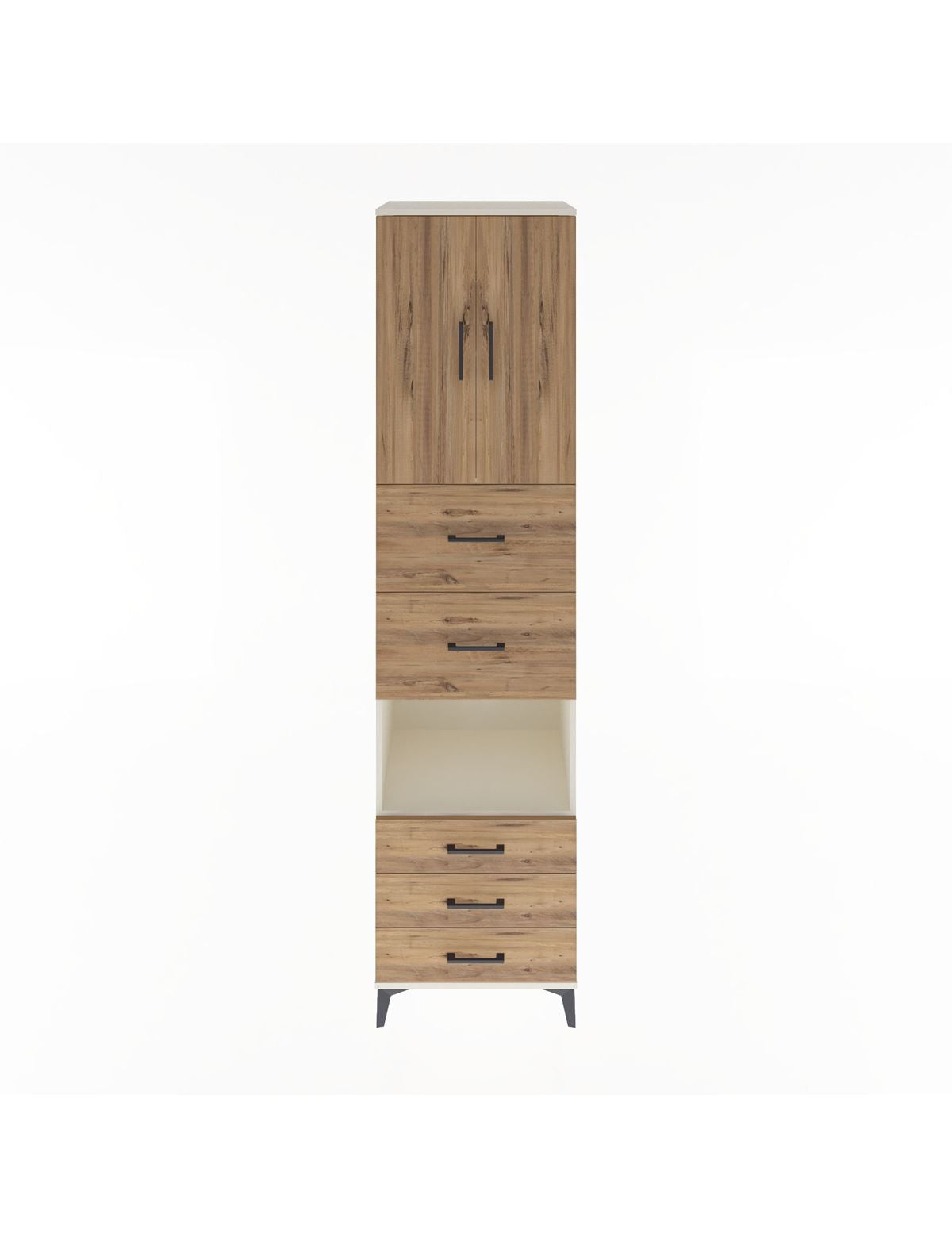 Hyperion Dolap 3 Raflı 5 Çekmeceli 2 Kapaklı 60x44x243 Aytaşı-Çam