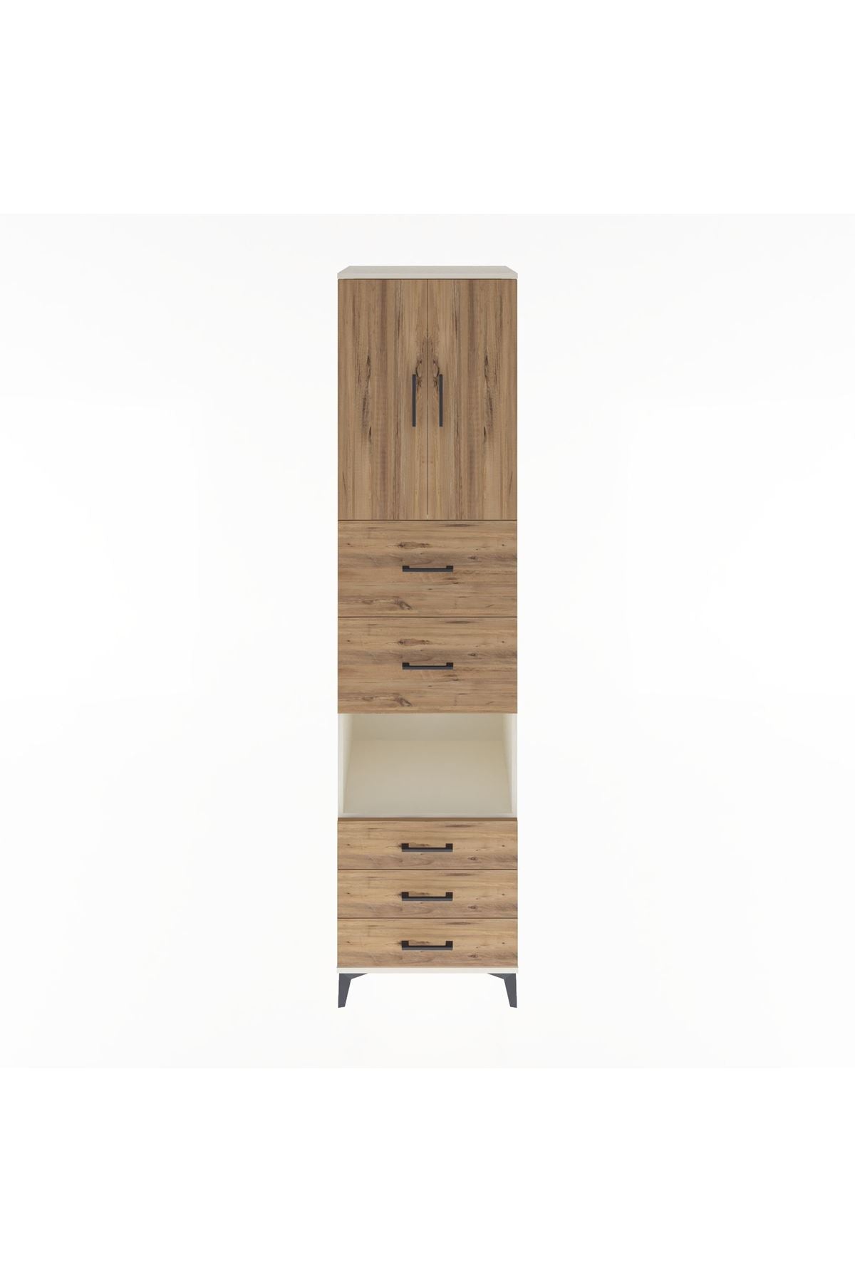 Hyperion Dolap 3 Raflı 5 Çekmeceli 2 Kapaklı 60x44x243 Aytaşı-Çam