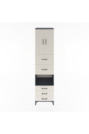 Hyperion Dolap 3 Raflı 5 Çekmeceli 2 Kapaklı 60x44x243 Antrasit-Aytaşı