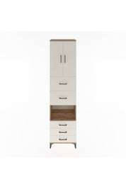 Hyperion Dolap 3 Raflı 5 Çekmeceli 2 Kapaklı 60x44x243 Çam-Aytaşı