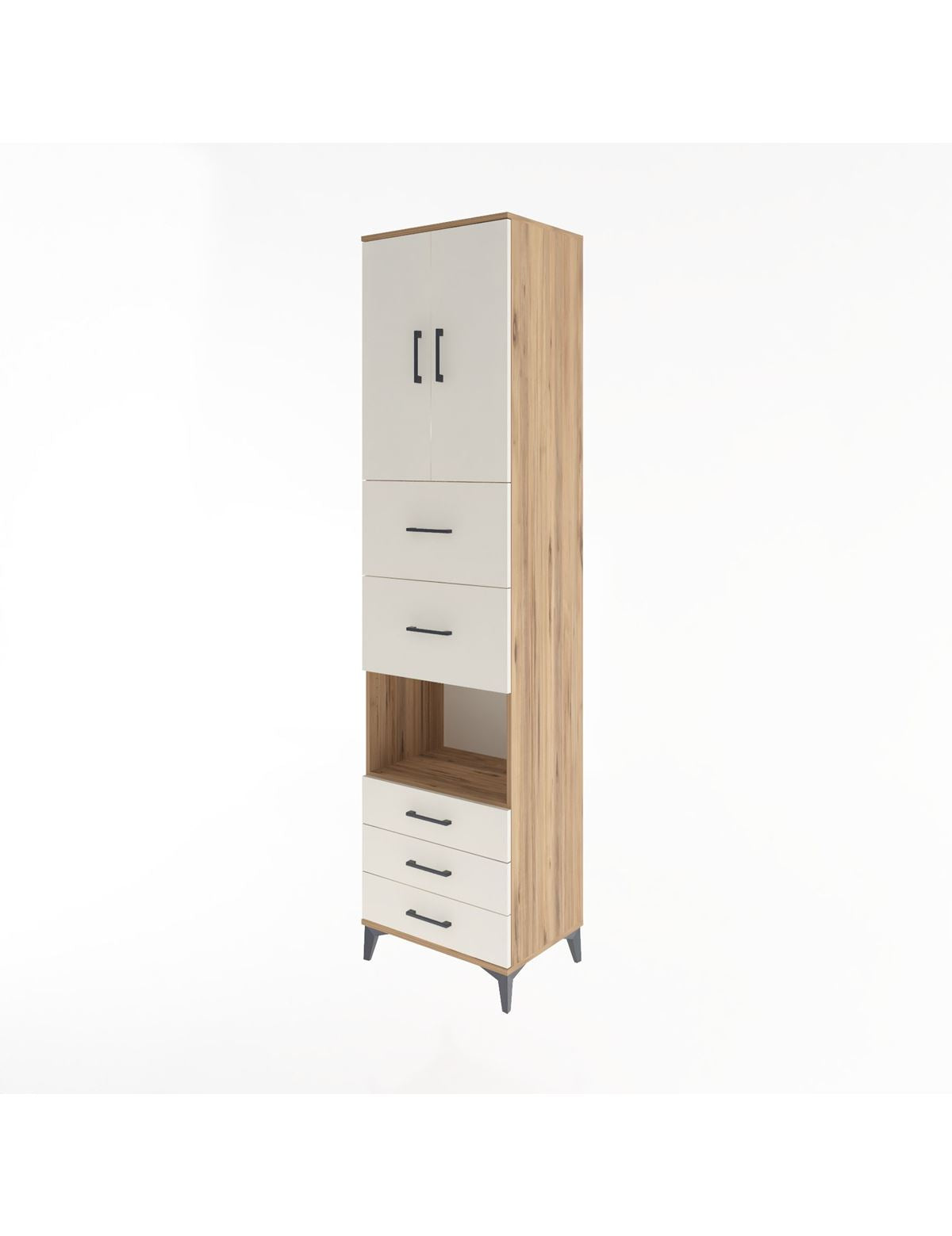 Hyperion Dolap 3 Raflı 5 Çekmeceli 2 Kapaklı 60x44x243 - S65M068V7B