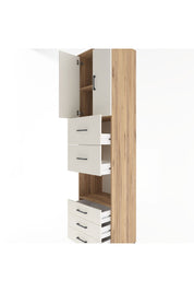 Hyperion Dolap 3 Raflı 5 Çekmeceli 2 Kapaklı 60x44x243 Çam-Aytaşı