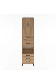 Hyperion Dolap 3 Raflı 5 Çekmeceli 2 Kapaklı 60x44x243 Çam-Çam