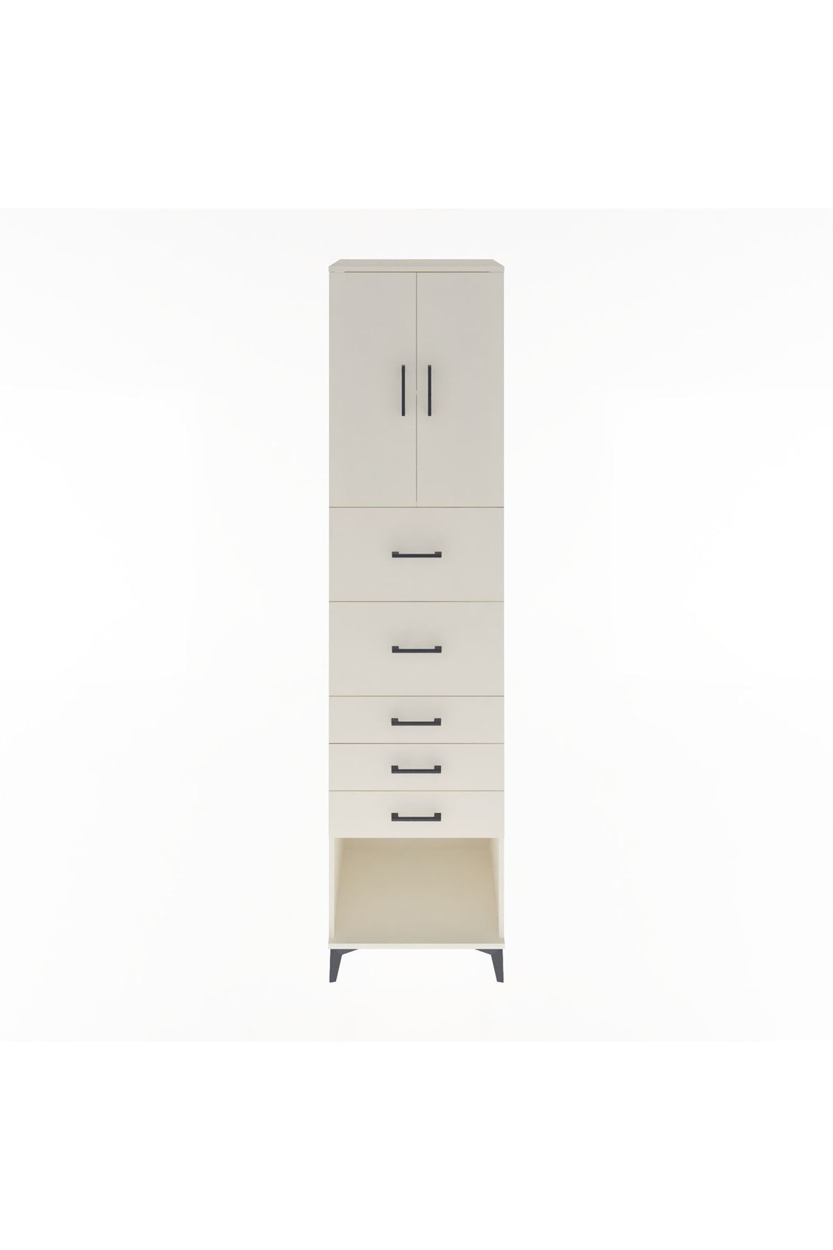 Hyperion Dolap 2 Raflı 5 Çekmeceli 2 Kapaklı 60x44x243 Aytaşı-Aytaşı