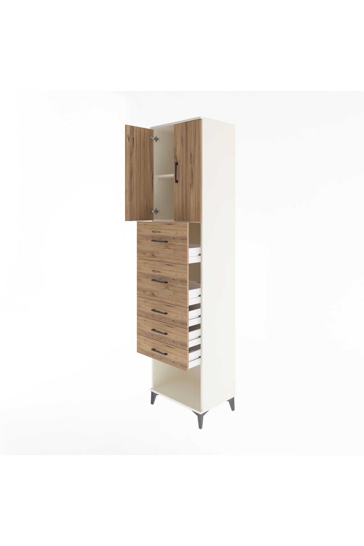Hyperion Dolap 2 Raflı 5 Çekmeceli 2 Kapaklı 60x44x243 - S65M069V3B