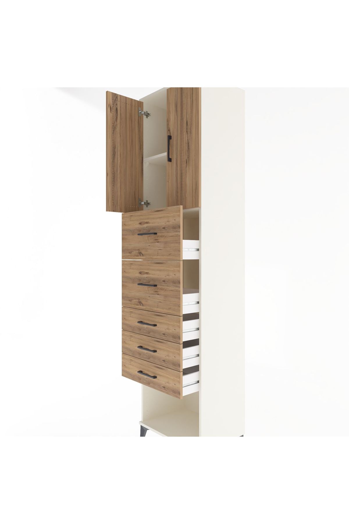 Hyperion Dolap 2 Raflı 5 Çekmeceli 2 Kapaklı 60x44x243 - S65M069V3B