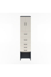 Hyperion Dolap 2 Raflı 5 Çekmeceli 2 Kapaklı 60x44x243 Antrasit-Aytaşı