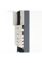 Hyperion Dolap 2 Raflı 5 Çekmeceli 2 Kapaklı 60x44x243 Antrasit-Aytaşı