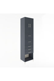 Hyperion Dolap 2 Raflı 5 Çekmeceli 2 Kapaklı 60x44x243 Antrasit-Antrasit