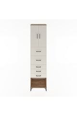 Hyperion Dolap 2 Raflı 5 Çekmeceli 2 Kapaklı 60x44x243