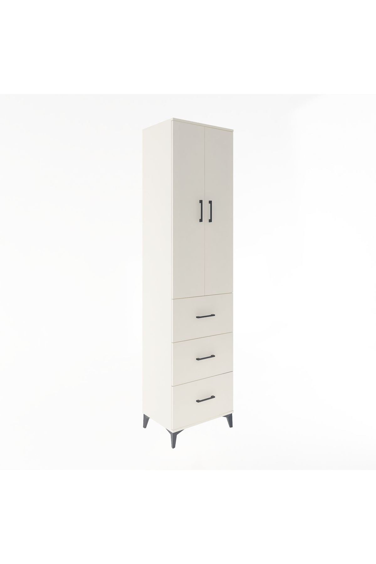 Hyperion Dolap 4 Raflı 3 Çekmeceli 2 Kapaklı 60x44x243 Aytaşı-Aytaşı