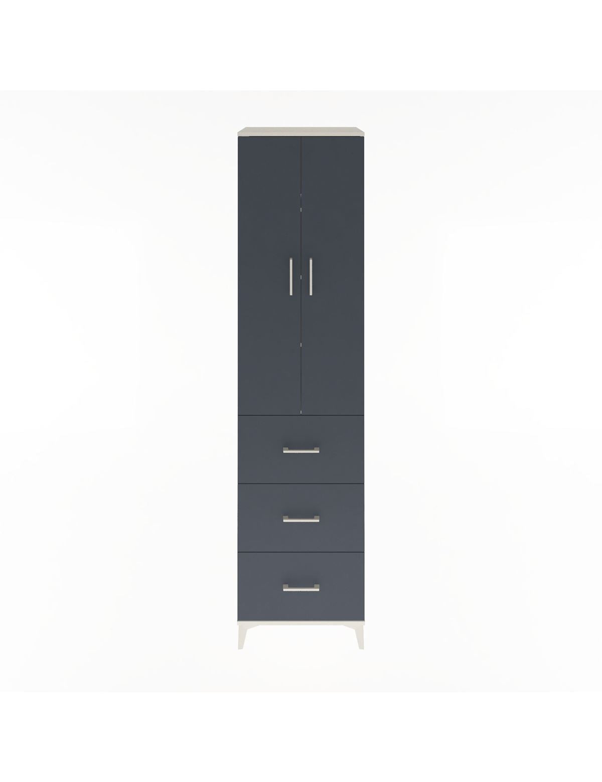 Hyperion Dolap 4 Raflı 3 Çekmeceli 2 Kapaklı 60x44x243 Aytaşı-Antrasit