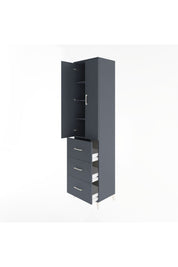 Hyperion Dolap 4 Raflı 3 Çekmeceli 2 Kapaklı 60x44x243 Antrasit-Antrasit