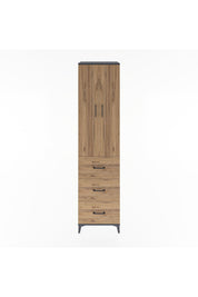 Hyperion Dolap 4 Raflı 3 Çekmeceli 2 Kapaklı 60x44x243 Antrasit-Çam