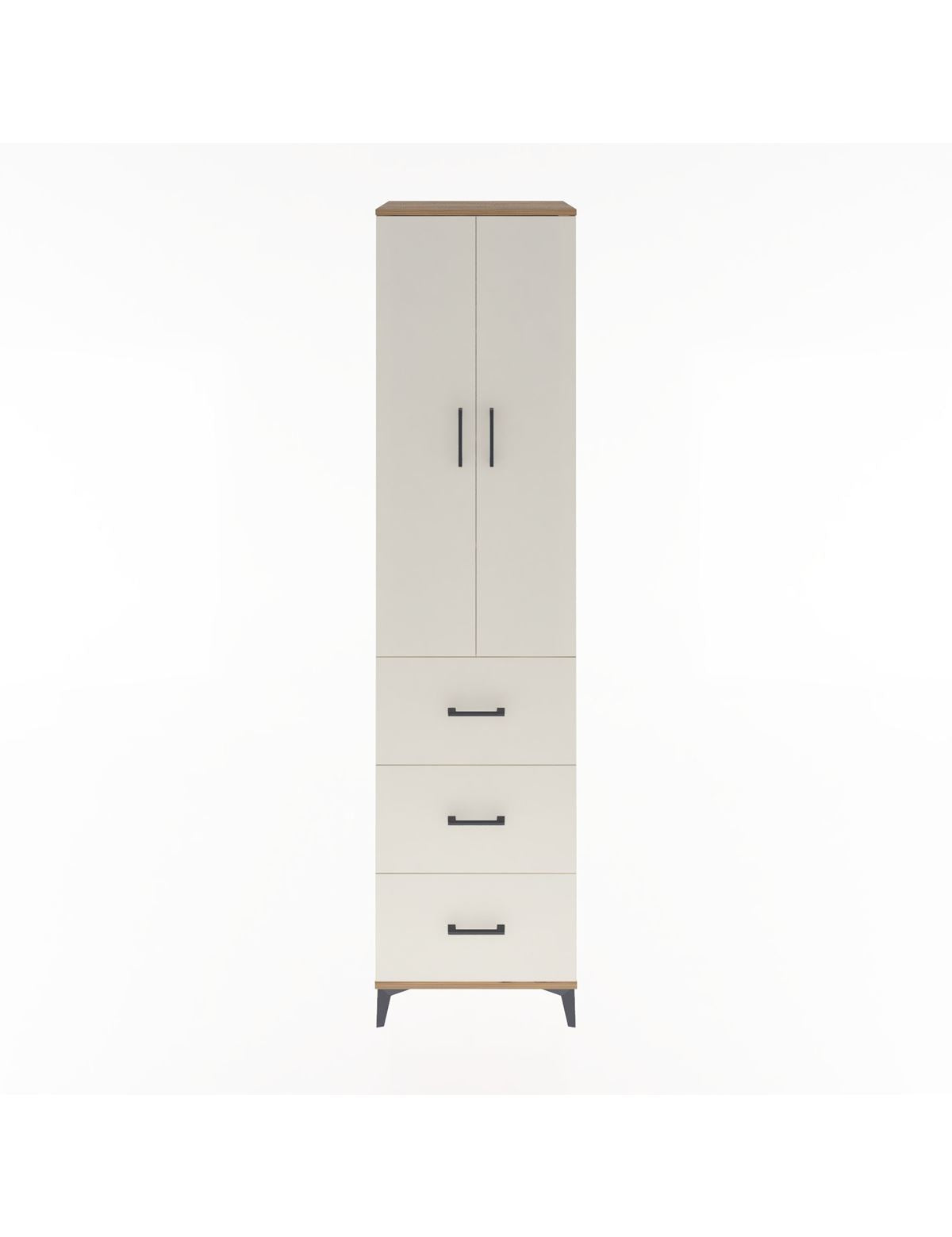 Hyperion Dolap 4 Raflı 3 Çekmeceli 2 Kapaklı 60x44x243 Çam-Aytaşı