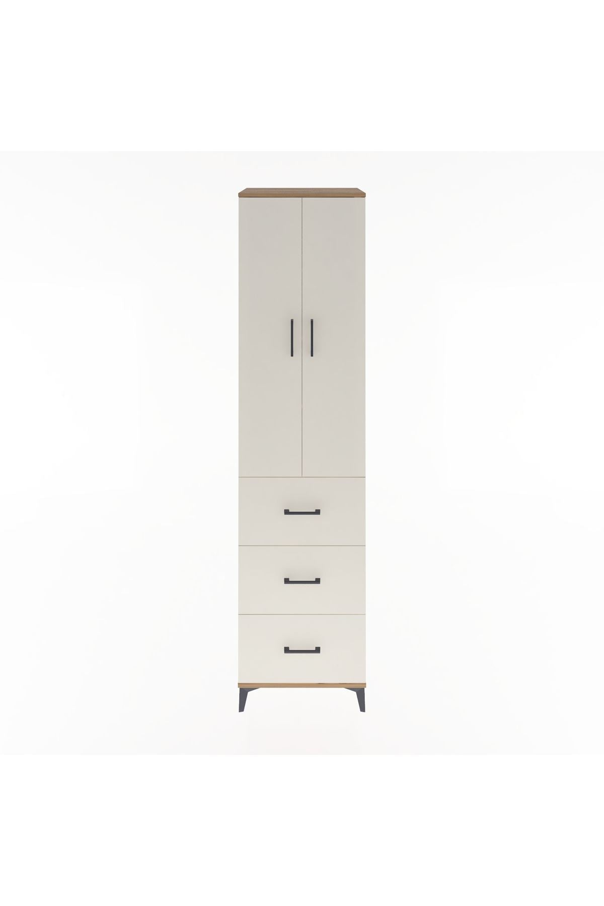 Hyperion Dolap 4 Raflı 3 Çekmeceli 2 Kapaklı 60x44x243 Çam-Aytaşı