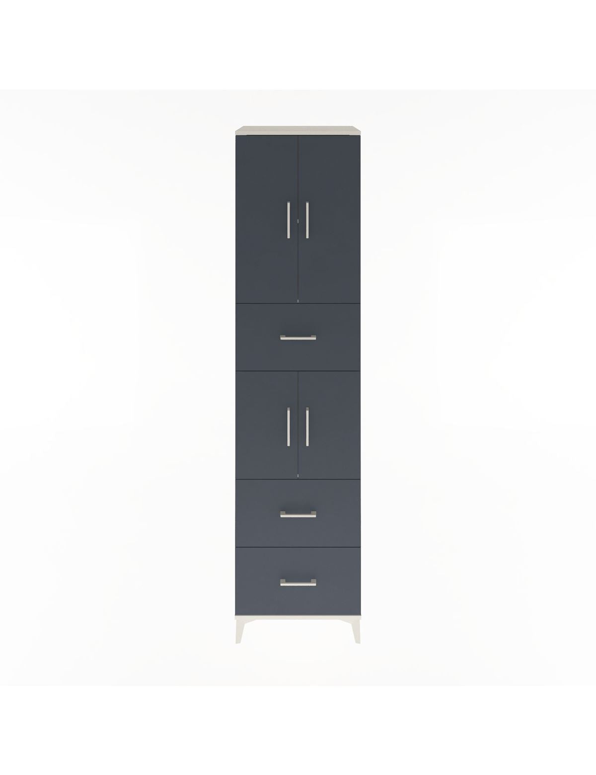 Hyperion Dolap 3 Raflı 3 Çekmeceli 4 Kapaklı 60x44x243 Aytaşı-Antrasit