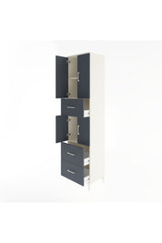 Hyperion Dolap 3 Raflı 3 Çekmeceli 4 Kapaklı 60x44x243 Aytaşı-Antrasit